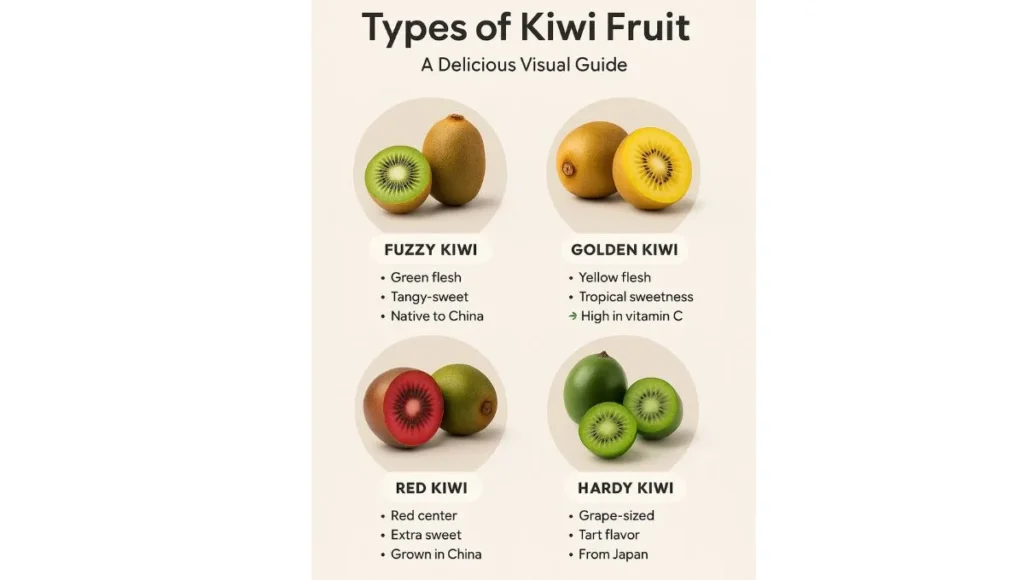 Types of Kiwi Fruit.